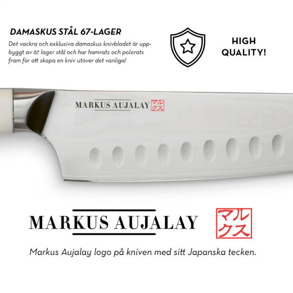 Knivset Markus Aujalay Damaskus 3-delar