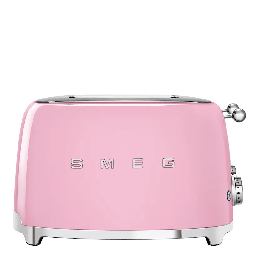 Smeg Brödrost 4 skivor kvadrat TSF03 Rosa